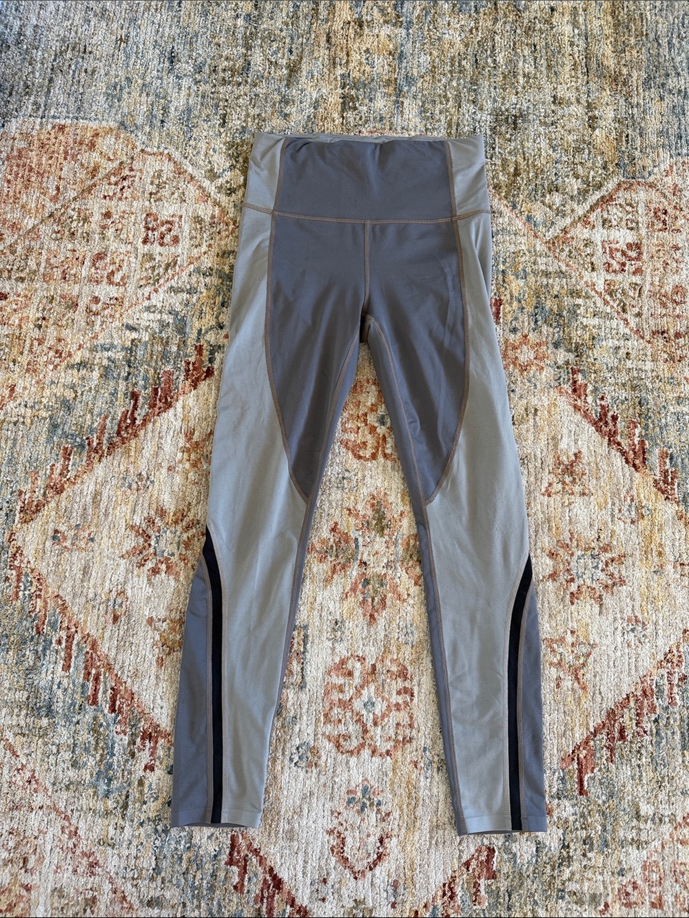 Athleta Two-Tone Gray High-Waist Performance Leggings
